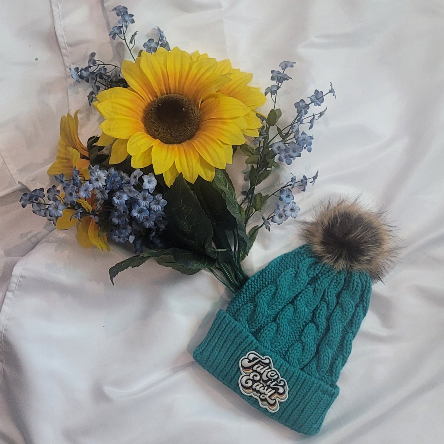 Light Blue Take It Easy Beanie