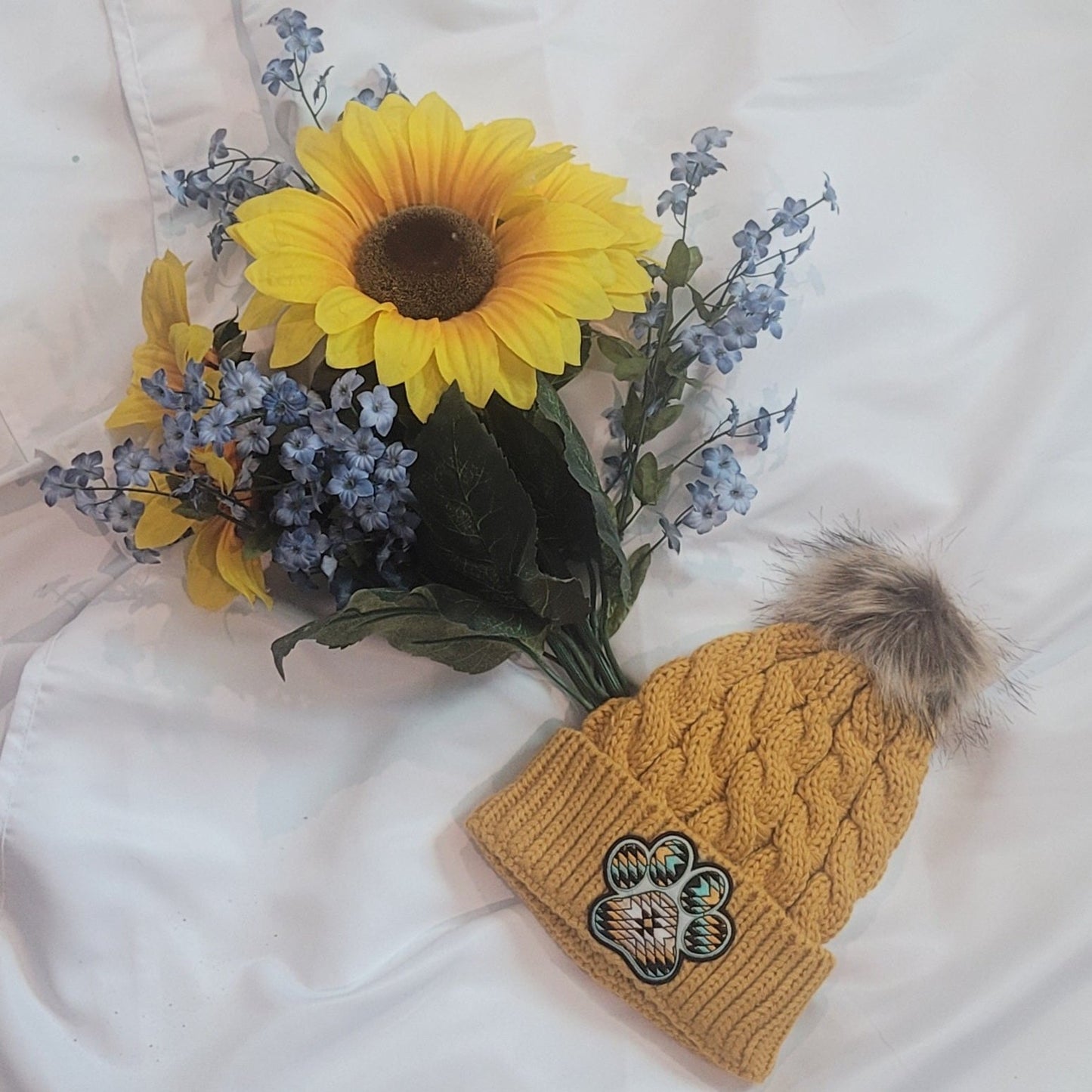 Yellow Pawprint Beanie