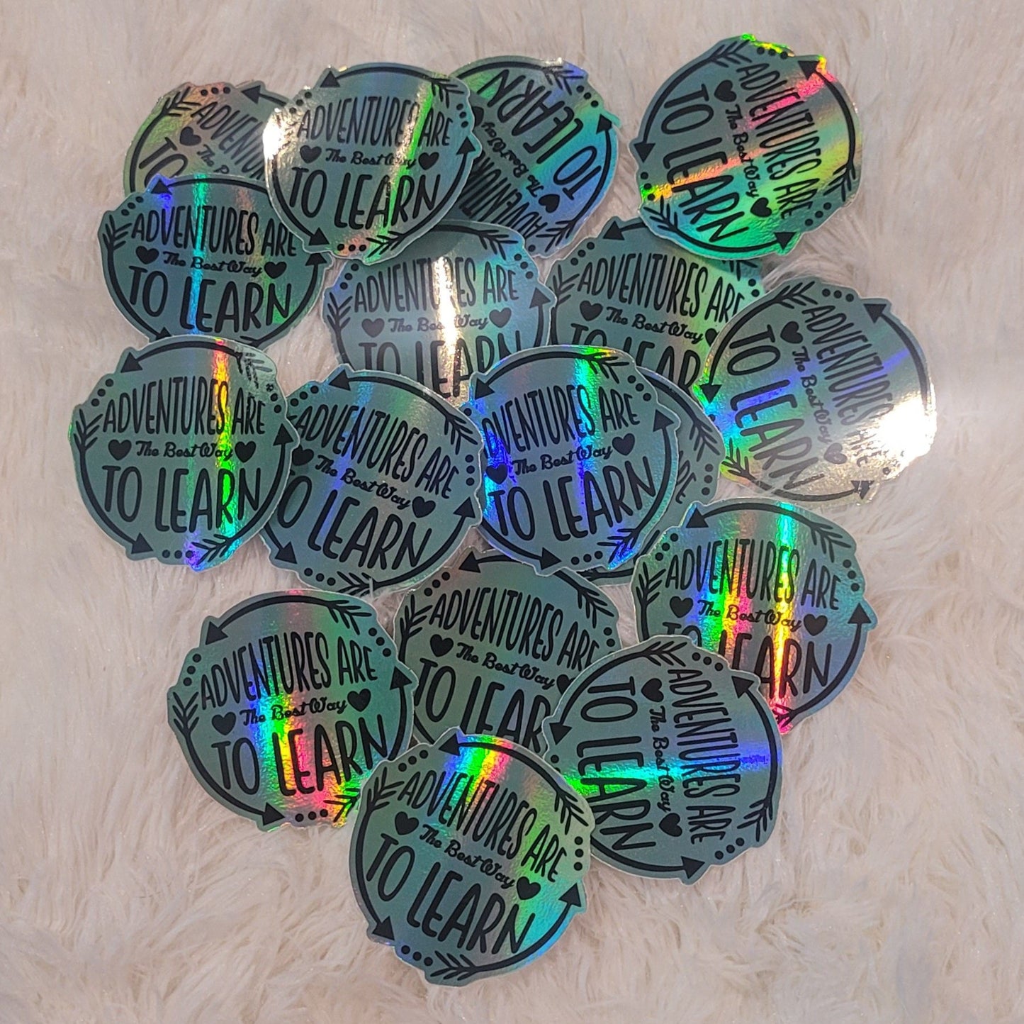 Adventure Iridescent Holographic Stickers