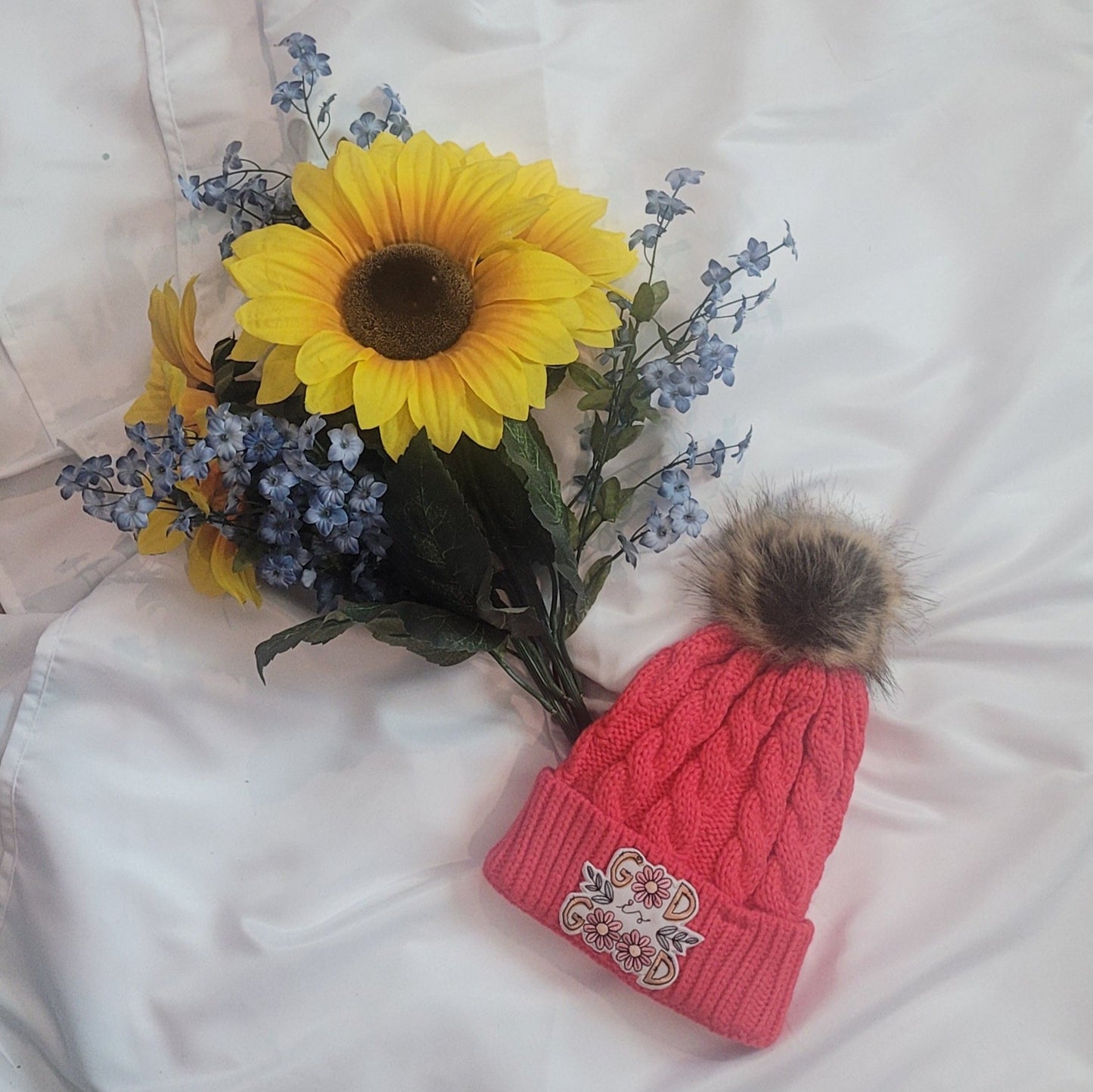 Dark Pink God is Good Beanie