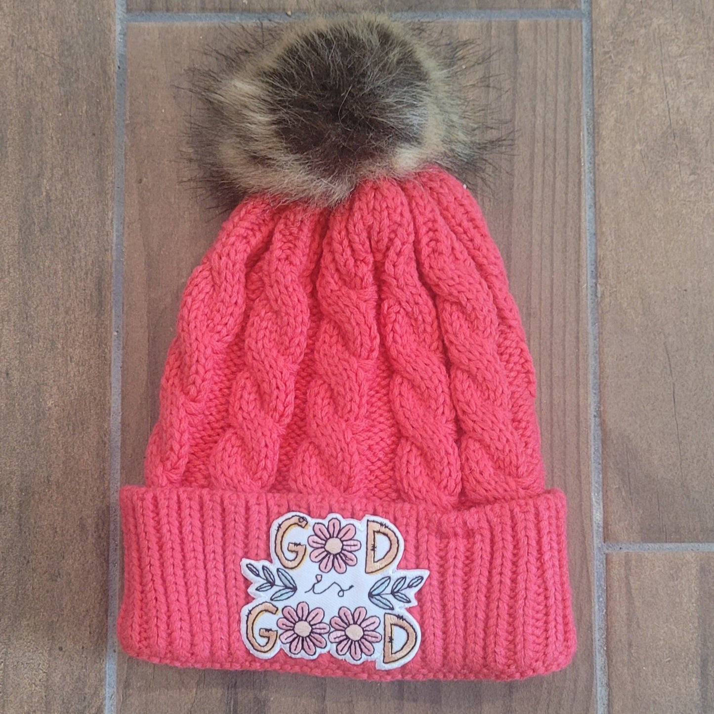 Dark Pink God is Good Beanie