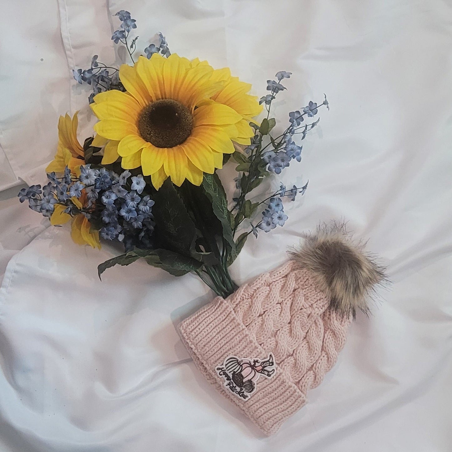 Light Pink Happy Fall Y'all Beanie