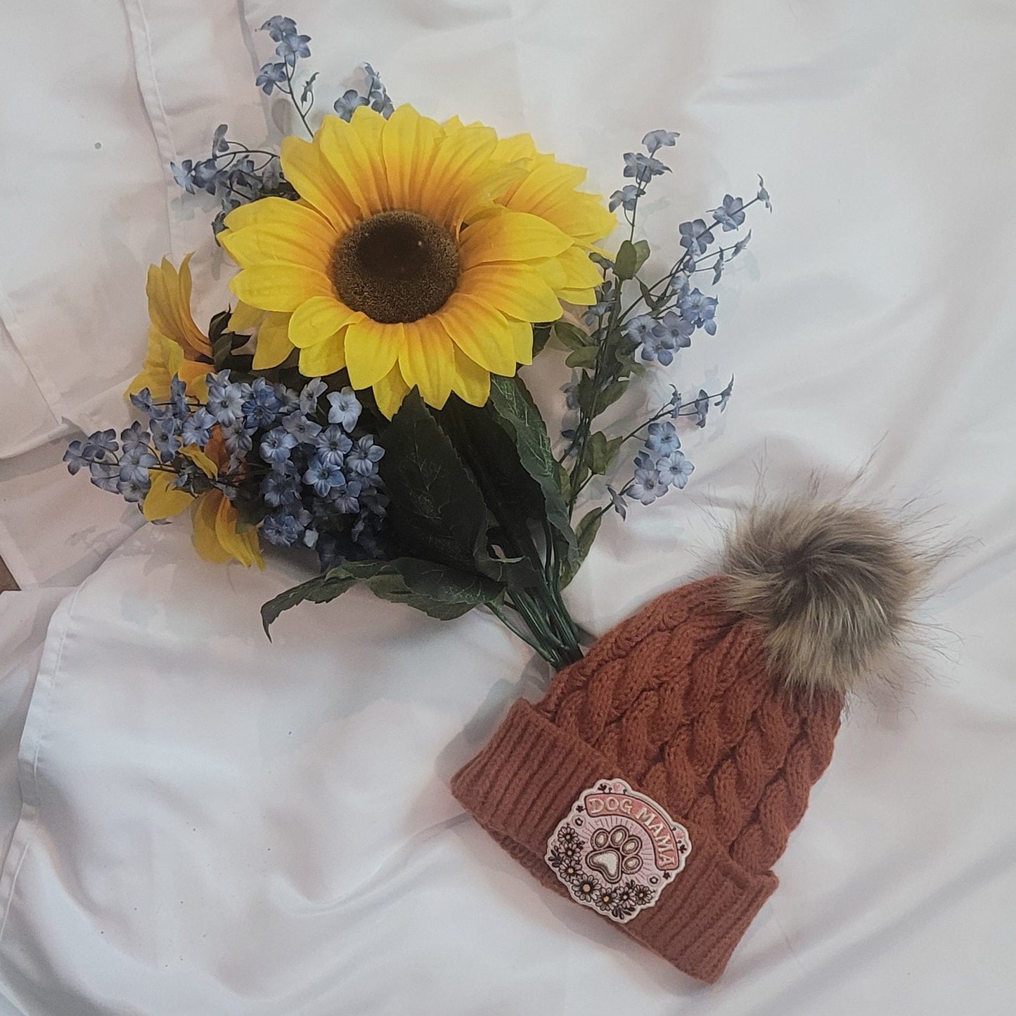 Floral Dog Mama Beanie