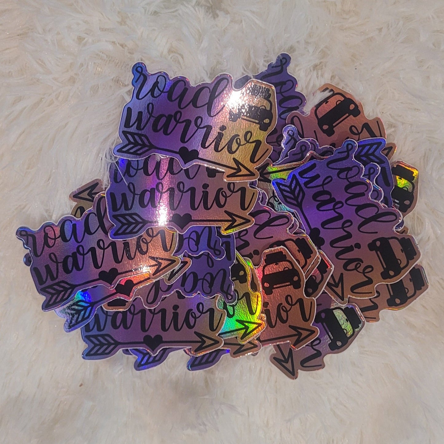 "Road Warrior" Iridescent Holographic Sticker